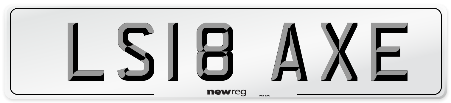 LS18 AXE Number Plate from New Reg